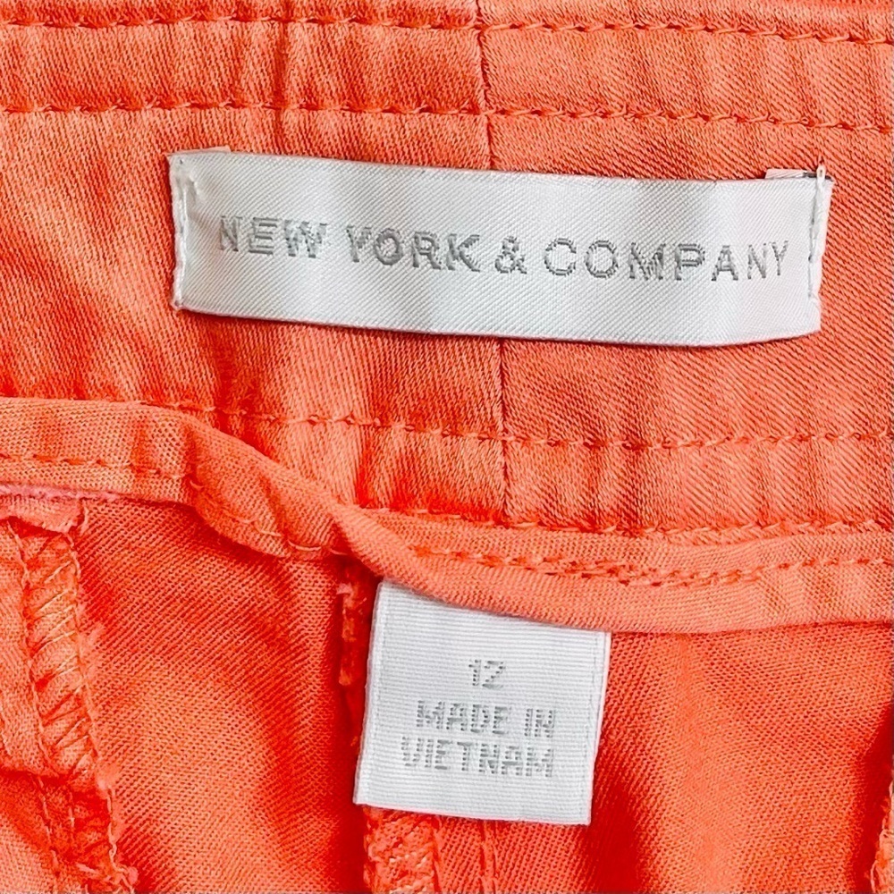 New York & Company High Rise Capri Cropped Pants Size 12 Coral Stretch Office - Picture 4 of 13